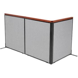 Picture of Global Industrial 695078GY Deluxe Freestanding 3-Panel Corner Room Divider Panels&#44; Gray - 36.25 x 43.5 in.