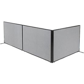 Picture of Global Industrial 695119GY Freestanding 3-Panel Corner Room Divider Panels&#44; Gray - 60.25 x 42 in.