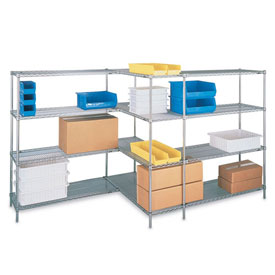 Open-Wire Shelving Starter Units - Zinc Plated - 60 x 24 x 74 in.