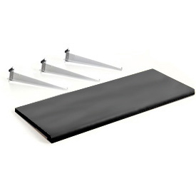 Slatwall Shelf - Black - 48in.x15in. - Pack of 4 - Durable Plastic