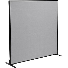 Office Partition Panel - Gray - 60.25 x 60 in. - Freestanding - Flame Retardant