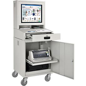 Mobile Security LCD Computer Cabinet Enclosure - Gray
