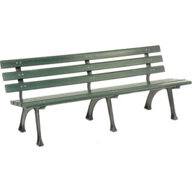 6 ft. Park Bench with Backrest - Green - Unassembled - Durable & Eco-Friendly