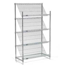 Slant Wire Shelving - Chrome - 36 x 18 x 63 in.