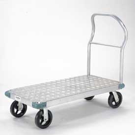 Picture of Global Industrial 241593 Aluminum Diamond Deck Platform Truck - 8 in. Rubber Casters&#44; 56 x 42 in. - 2400 lbs