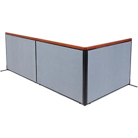 Picture of Global Industrial 695153BL Deluxe Freestanding 3-Panel Corner Room Divider&#44; Blue - 60.25 x 43.5 in.