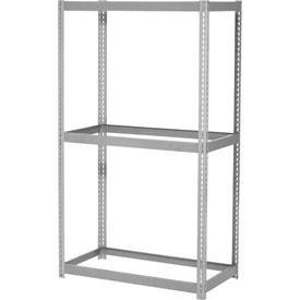 Picture of Global Industrial 785515GY Expandable Starter Rack with 3 Levels No Deck&#44; Gray&#44; 96 x 36 x 84 in. - 800 lbs Per Level