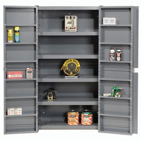 Easy Assembly Cabinet with Shelving In Doors & Interior - Gray - 38 x 24 x 72 in.