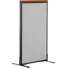 Global Industrial 694652fGY Deluxe Freestanding Office Partition Panel, Gray - 24.25 x 43.5 in.