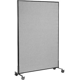 Mobile Office Partition Panel - Gray - 48.25 x 75 in. - Flame Retardant