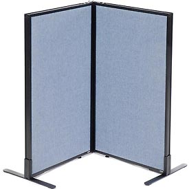 Picture of Global Industrial 695061BL Freestanding 2-Panel Corner Room Divider&#44; Blue - 24.25 x 42 in.