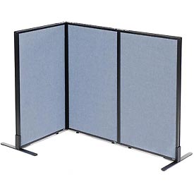 Picture of Global Industrial 695093BL Freestanding 3-Panel Corner Room Divider&#44; Blue - 24.25 x 42 in.