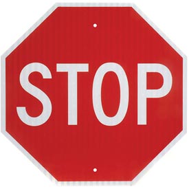 0.080 in. Aluminum Sign-Stop - White & Red