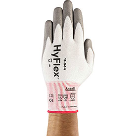 HyFlex Cut Protection Gloves, Gray PU Palm Coat - Size 9 - 1 Pair