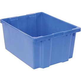 Hang & Stack Storage Bin, Plastic, Blue, 15 1/8 in H, 24 in W, 30 1/8 in L