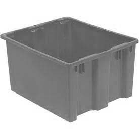 Hang & Stack Storage Bin, Plastic, Gray, 15 1/8 in H, 24 in W, 30 1/8 in L