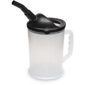 94026 Heavy-Duty 87 oz Graduated Measuring Funnel Container with 4 in. Black Spout, Natural