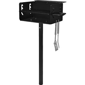 Global Industrial 695299 Black Park Grill Charcoal BBQ In Ground -  GLOBAL INDUSTRIES