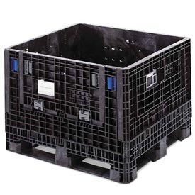 KD4845-25BLACK 48 x 45 x 25 in. BulkPak Folding Bulk Shipping Container, Black - 1500 lbs