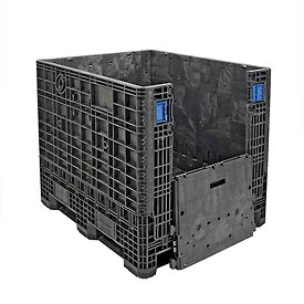 GP4048-39BLACK BulkPak Folding Bulk Shipping Container 48 x 40 x 39 in. 2000 lbs Capacity Black