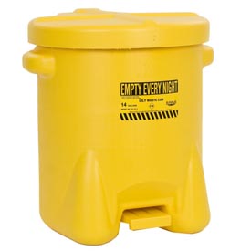 Poly Waste Can - Yellow with Foot Lever 14 gal