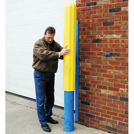 1738-YL Ribbed Bollard Post Sleeve, 8 in. - Yellow