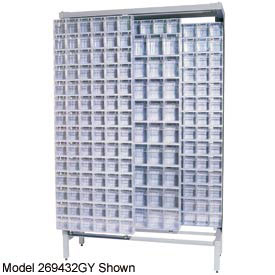 Gondola Free Standing Slider System with 52 Bins - White