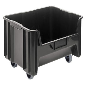 QGH705MOBBK 19.87 x 15.25 x 15.75 in. Mobile Heavy Duty Giant Stacking Bins, Black - Pack of 3
