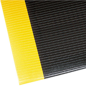 Razorback Anti-Fatigue Floor Mat - Black & Yellow - 3 x 60 ft. - Durable PVC Top Layer