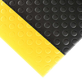 NoTrax Bubble Sof-Tred 0.5 in. Thick Safety-Anti-Fatigue Floor Mat - Black & Yellow - 3 x 5 ft.