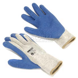 Premium Weight Seamless Knit Polyester/Cotton Glove w/Latex Coated Crinkle Grip on Palm&Finge, 12PK