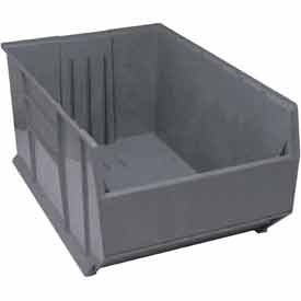 Storage Bin, Polypropylene, Gray, 17 1/2 in H, 23 7/8 in W, 41 7/8 in L
