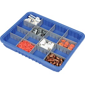 DG93030BL 22.5 x 17.5 x 3 in. Plastic Dividable Grid Container, Blue - Pack of 6 -  Quantum Storage Systems