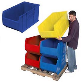 Quantum Food Service QUS993 BL Hulk Stack Shelf Container - 35 7/8 x 16 1/2, Blue