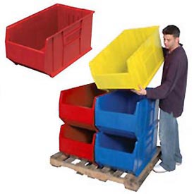 Quantum Food Service QUS993 RD Hulk Stack Shelf Container - 35 7/8 x 16 1/2, Red