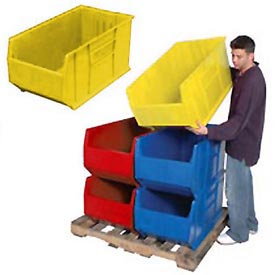 Quantum Food Service QUS993 YL Hulk Stack Shelf Container - 35 7/8 x 16 1/2, Yellow