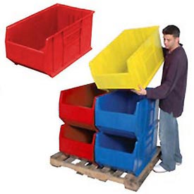 Quantum Food Service QUS995 RD Hulk Mobile Stack Shelf Container - 35 7/8 x 19 7/8, Red