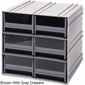 Interlocking 6 Drawers Storage Cabinet - Blue - 11.75 x 11.38 x 11 in.