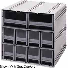 11.75 x 11.38 x 11 in. Interlocking 10 Drawers Storage Cabinet - Blue