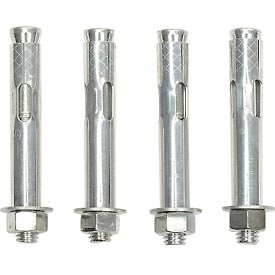 Concrete Anchor Bolts - Gray - 3in. - Set of 10 - Durable Steel Construction