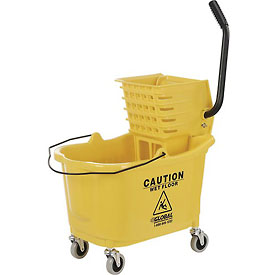 Mop Bucket and Wringer Combination, Yellow, Plastic