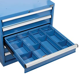 Divider Kit for 5or 6H Drawer of Modular Drawer Cabinet, 3 Long & 6 Short , Blue