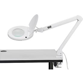 Picture of Global 695233 5 Diopter LED Magnifying Lamp with Covered Metal Arm&#44; White