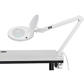 Picture of Global 695234 8 Diopter LED Magnifying Lamp with Covered Metal Arm&#44; White