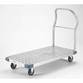 48 x 30 in. Aluminum Diamond Deck Platform Truck with 5 in. Polyurethane Casters - Aluminium - 48in. x 30in. & 5in -  Vortex, VO3494667