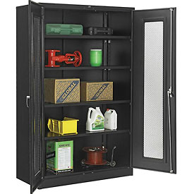 270022BK 48 x 24 x 78 in. Storage Cabinet with Expanded Metal Door, Black -  Global