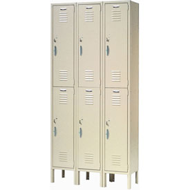 12 x 15 x 36 in. 6 Door Double Tier Capital Locker - Tan