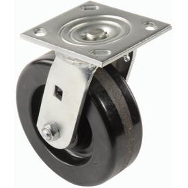 Picture of Casters&#44; Wheels & Industrial Handling CW4-620S-PHRB Heavy Duty Swivel Plate Caster with 6 in. Plastic Wheel - 800 lbs