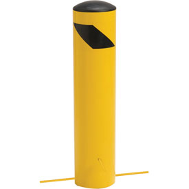 24 x 5.5 in. Steel Bollard with Removable Plastic Cap & Chain Slots for Underground - Yellow - 24in. x 5.5in.