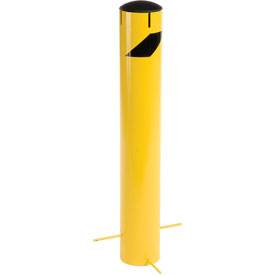 36 x 5.5 in. Steel Bollard with Removable Plastic Cap & Chain Slots for Underground - Yellow - 36in. x 5.5in.